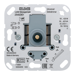 Механизм поворотно-нажимного светорегулятора-переключателя JUNG МЕХАНИЗМЫ JUNG, 420 Вт, ступенчатая регулировка