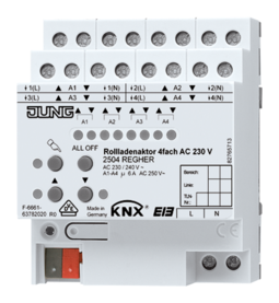 JUNG KNX Актор жалюзи, 4-канальная AC 230V