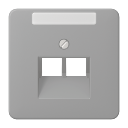 JUNG CD 500/CD plus Серая Накладка 2-ой наклонной ТЛФ/комп розетки с полем для надписи